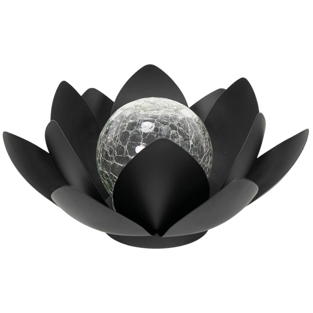 ValueLights Waterlily Black Lotus Flower Solar Powered Outdoor Decoration Garden Light Image 1