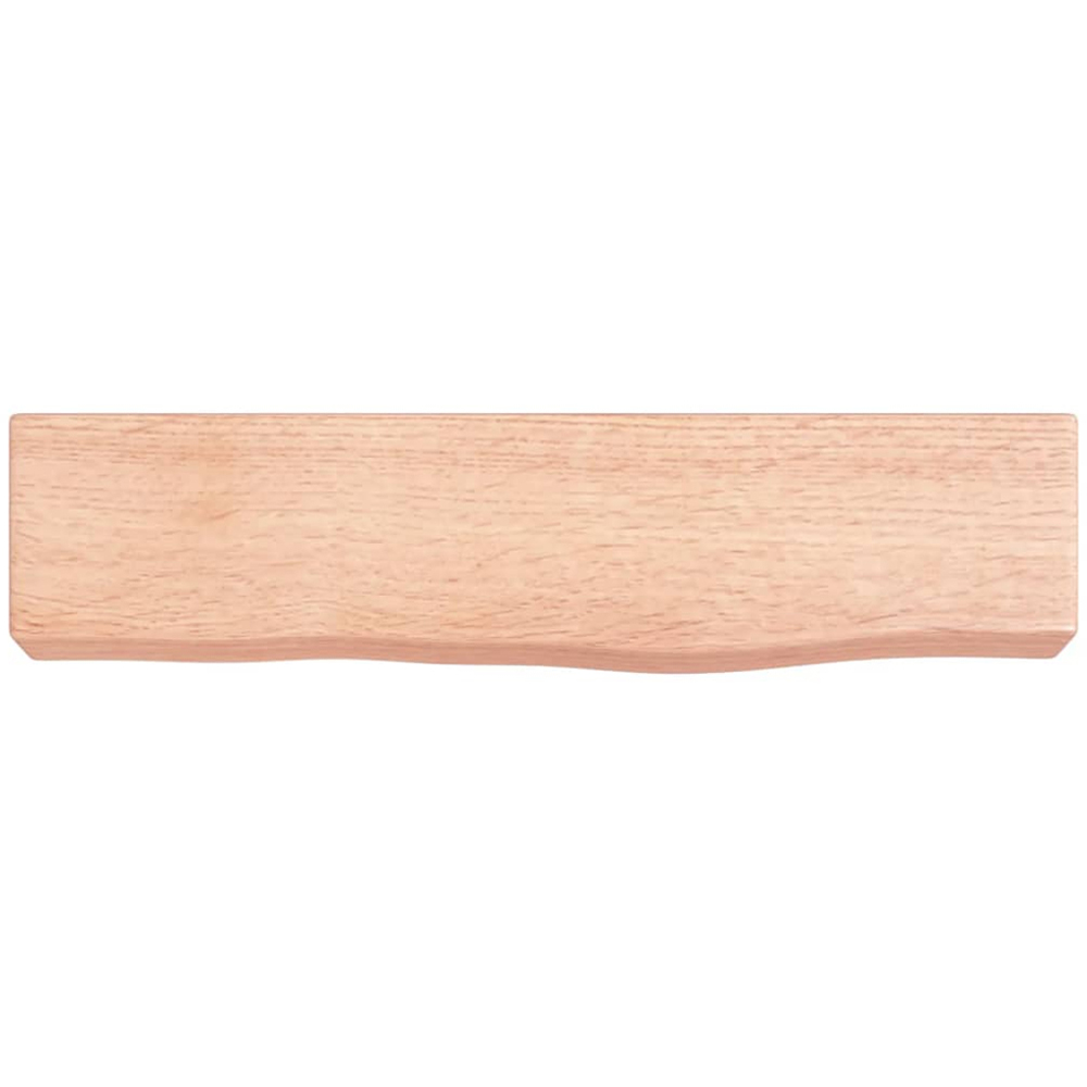 vidaXL 40cm Light Brown Treated Solid Oak Wood Floating Wall Shelf Image 3