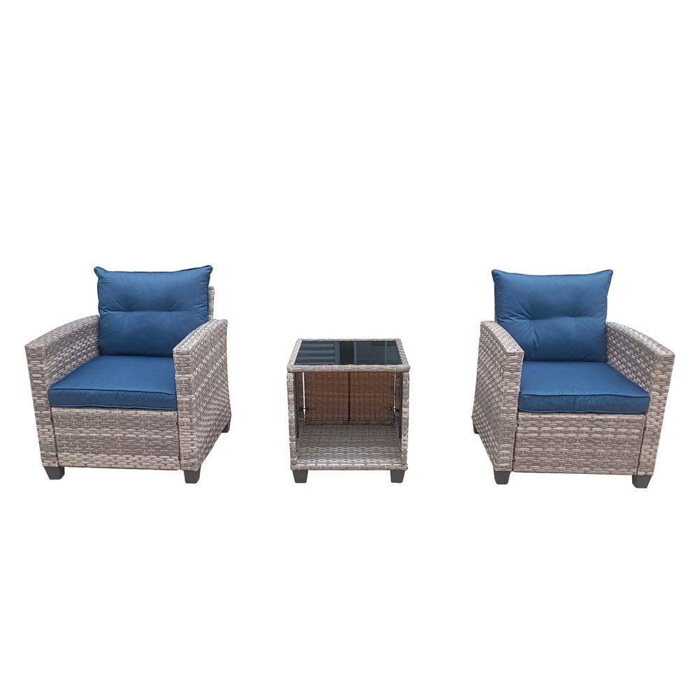 Furniture One 2 Seater Grey Rattan Garden Lounge Set Image 2