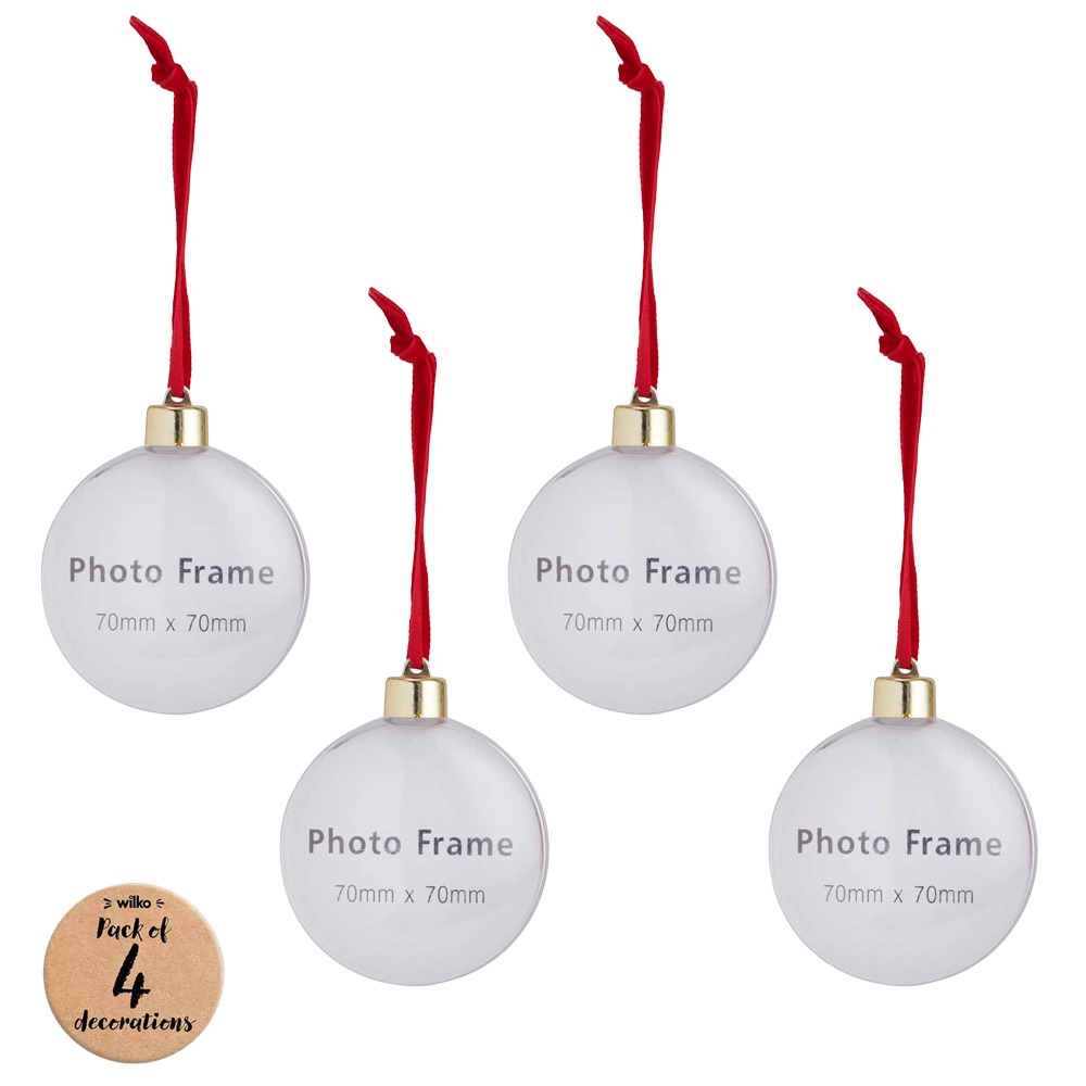 Wilko Merry Photo Frame Ornament 4 Pack Image 1