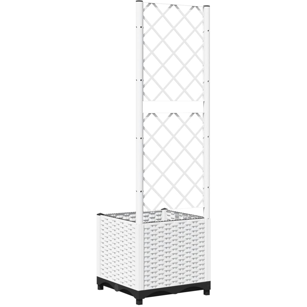 vidaXL White Polypropylene Garden Planter with Trellis 136 x 40 x 40cm Image 5