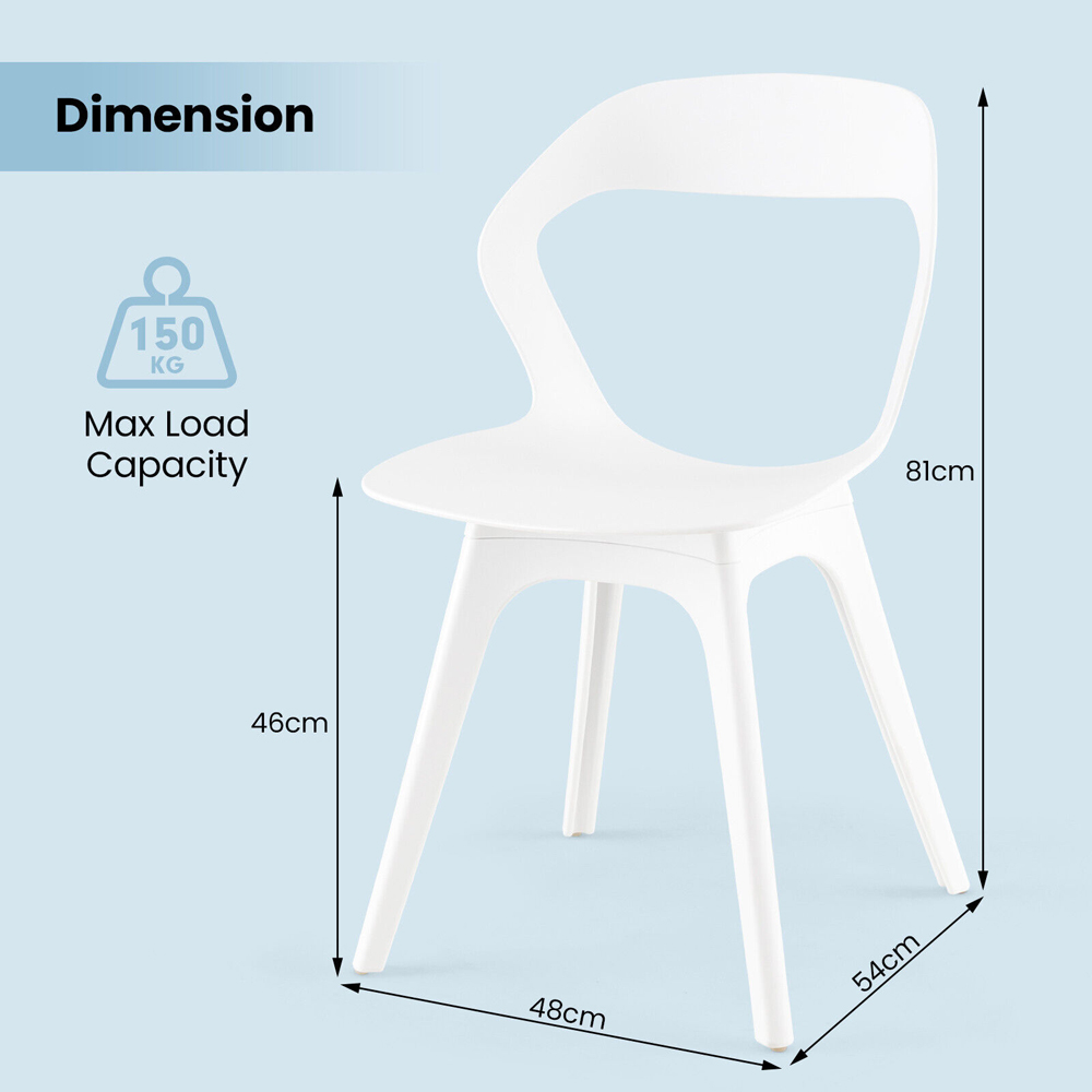 Costway Set of 2 White Wingback Dining Chairs Image 8