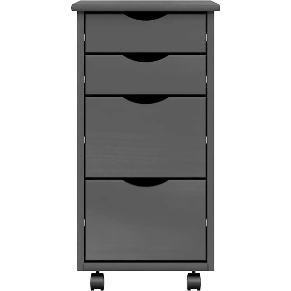 vidaXL 4 Drawer Grey Rolling Storage Cabinet Image 3