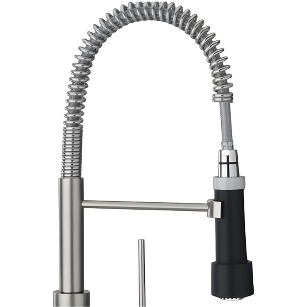 Piralla Vox Brushed Nickel Single Lever Flexible Spout Magnetic Kitchen Mixer Tap Image 2
