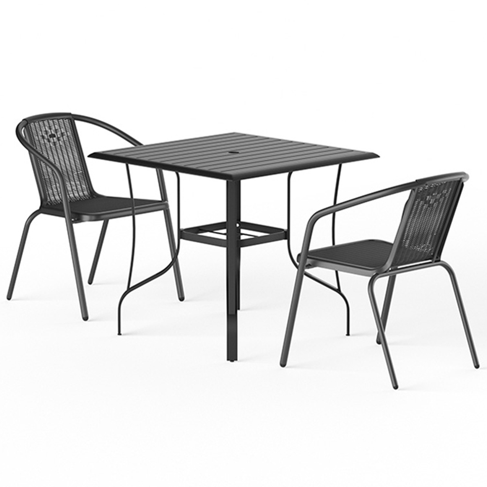 Living and Home Wicker 2 Seater Square Patio Set Image 2
