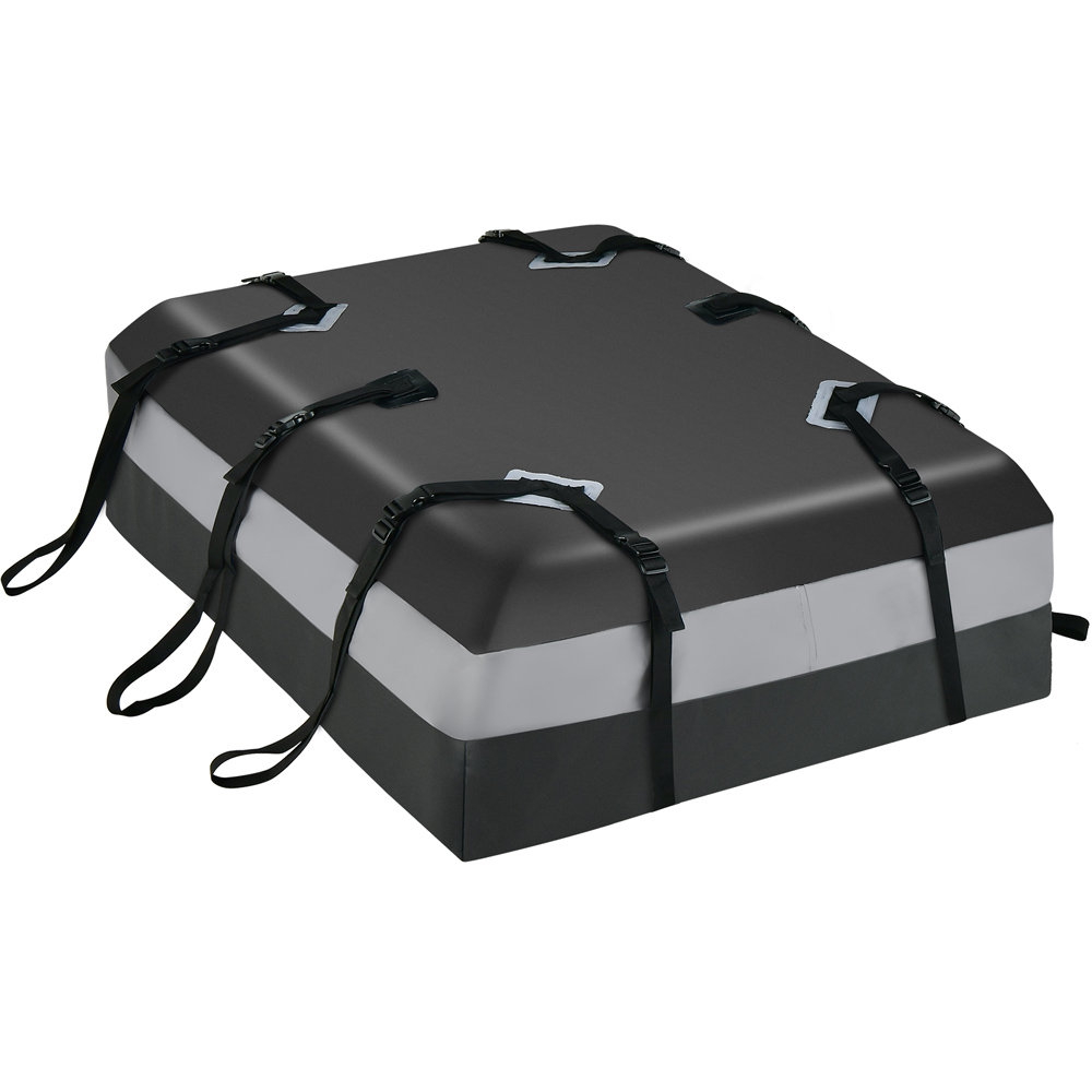 Costway Grey Waterproof Rooftop Luggage Bag with Non Slip Mat and 6 Door Hooks Image