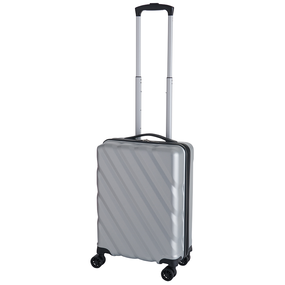 Wilko 4 Wheel Cabin Friendly Silver Hard Shell Case 32L Wilko