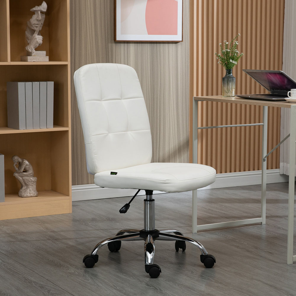 Portland White Curved Back Office Chair with Adjustable Height Image 3