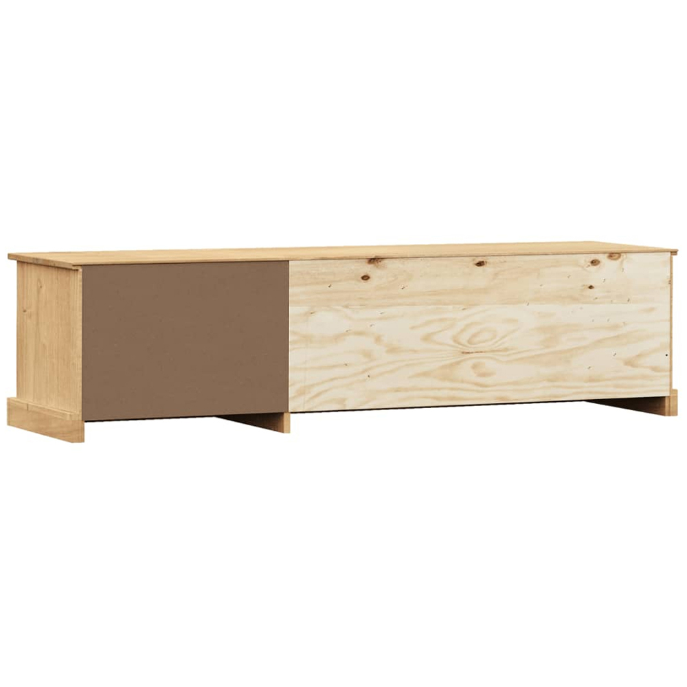 vidaXL Vigo Single Door 2 Drawer Single Shelf Brown Solid Pine Wood TV Cabinet Image 7