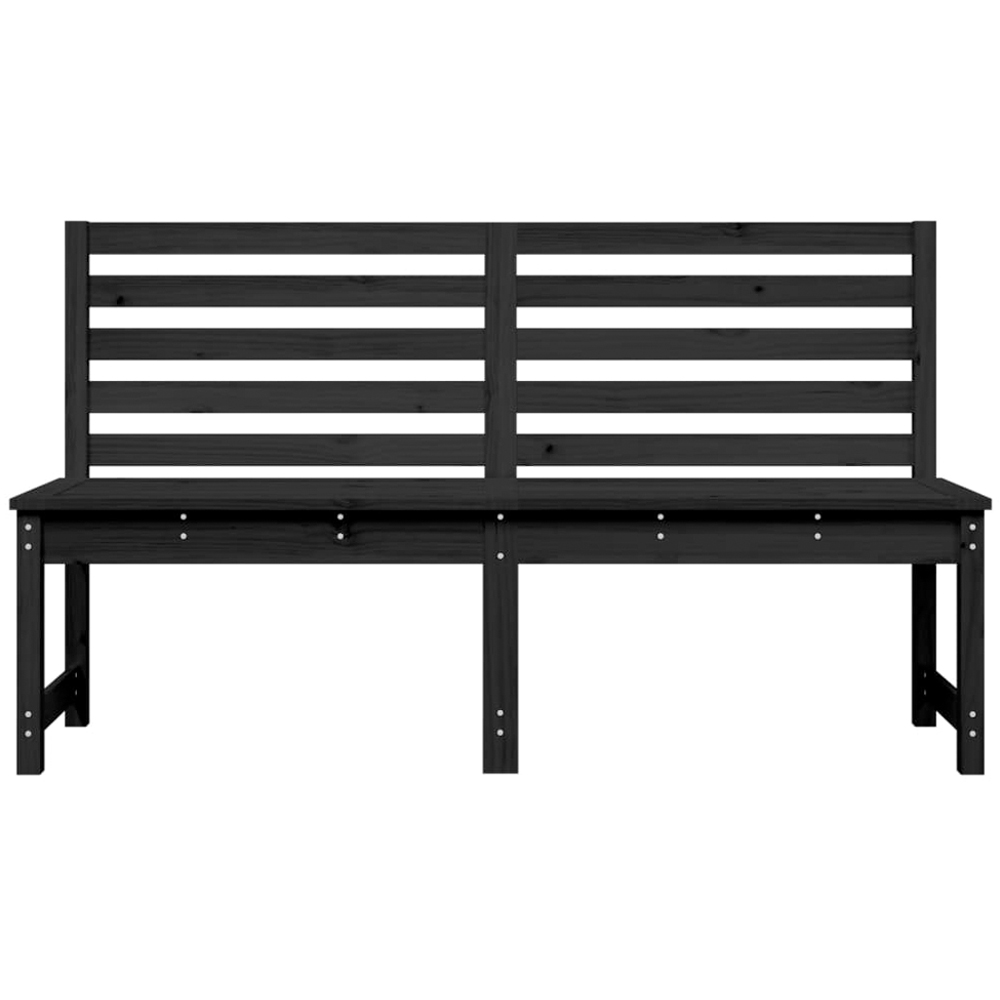 vidaXL Black Solid Pine Wood Slatted Garden Bench 157.5 x 48 x 91.5cm Image 3