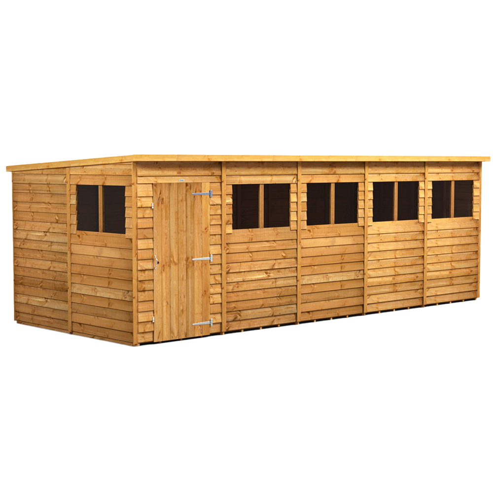 Power 20 x 8ft Overlap Pent Garden Shed Image 1