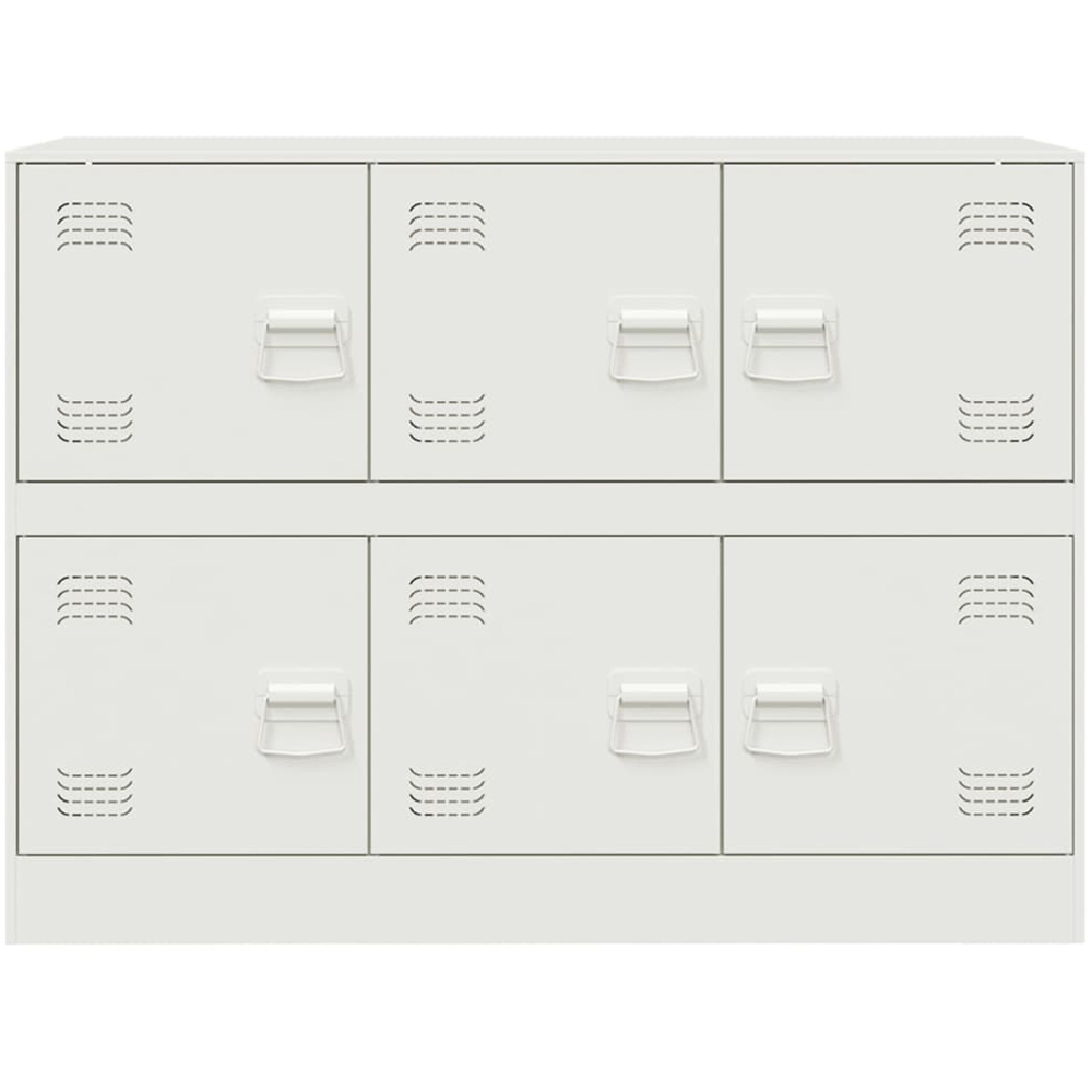 vidaXL 6 Door White Steel Sideboard Image 6
