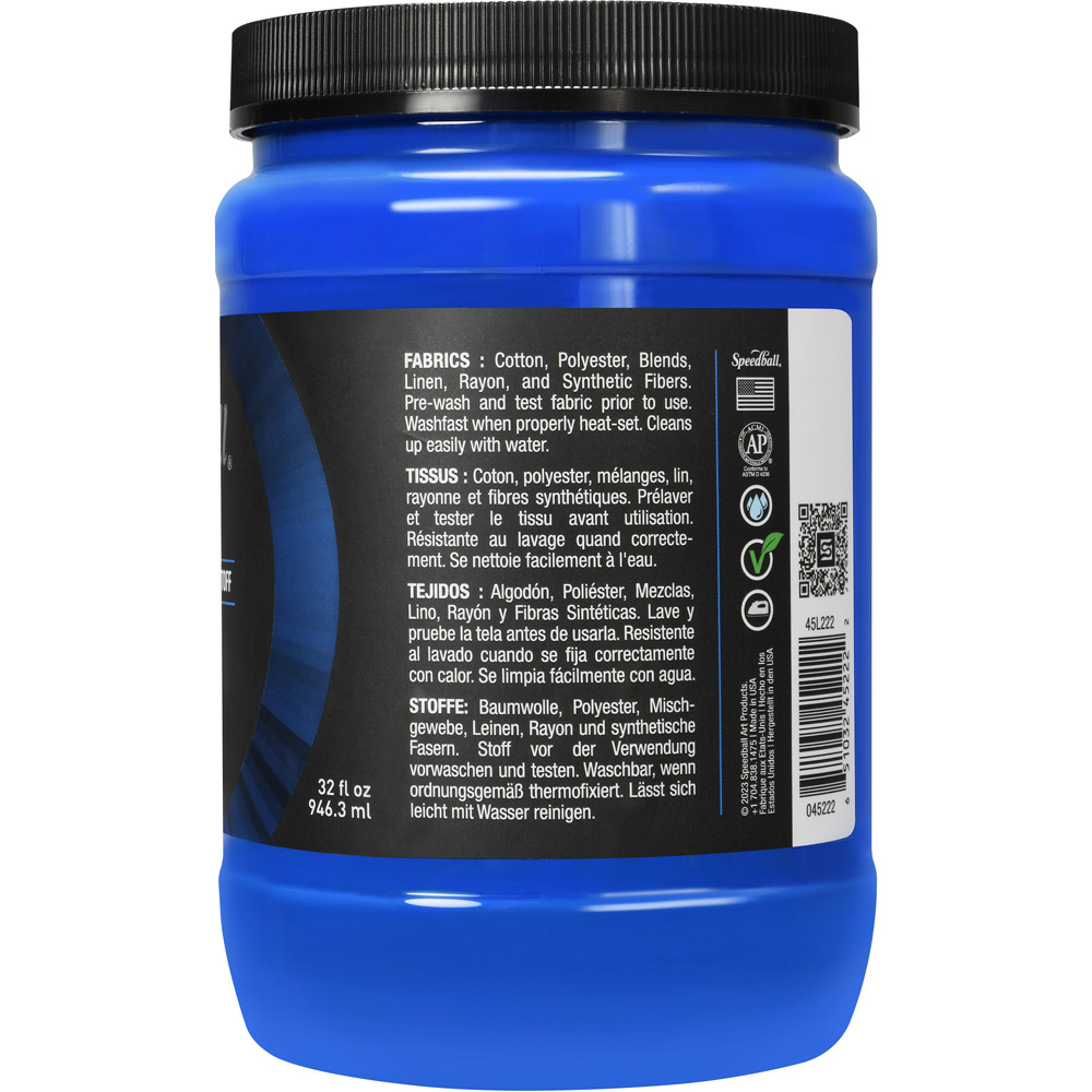 Speedball Lake Blue Fabric Screen Printing Ink 946.3ml Image 4