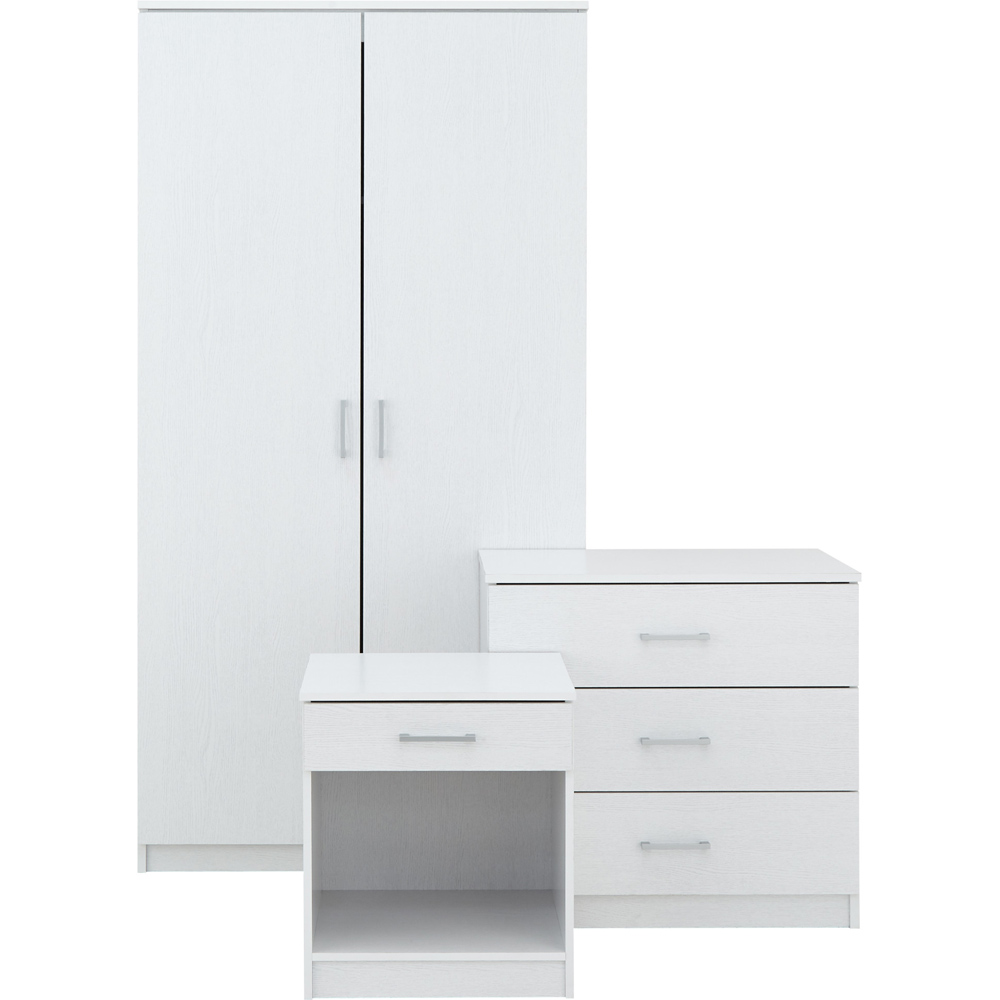 GFW Panama White 3 Piece Bedroom Furniture Set Image 2