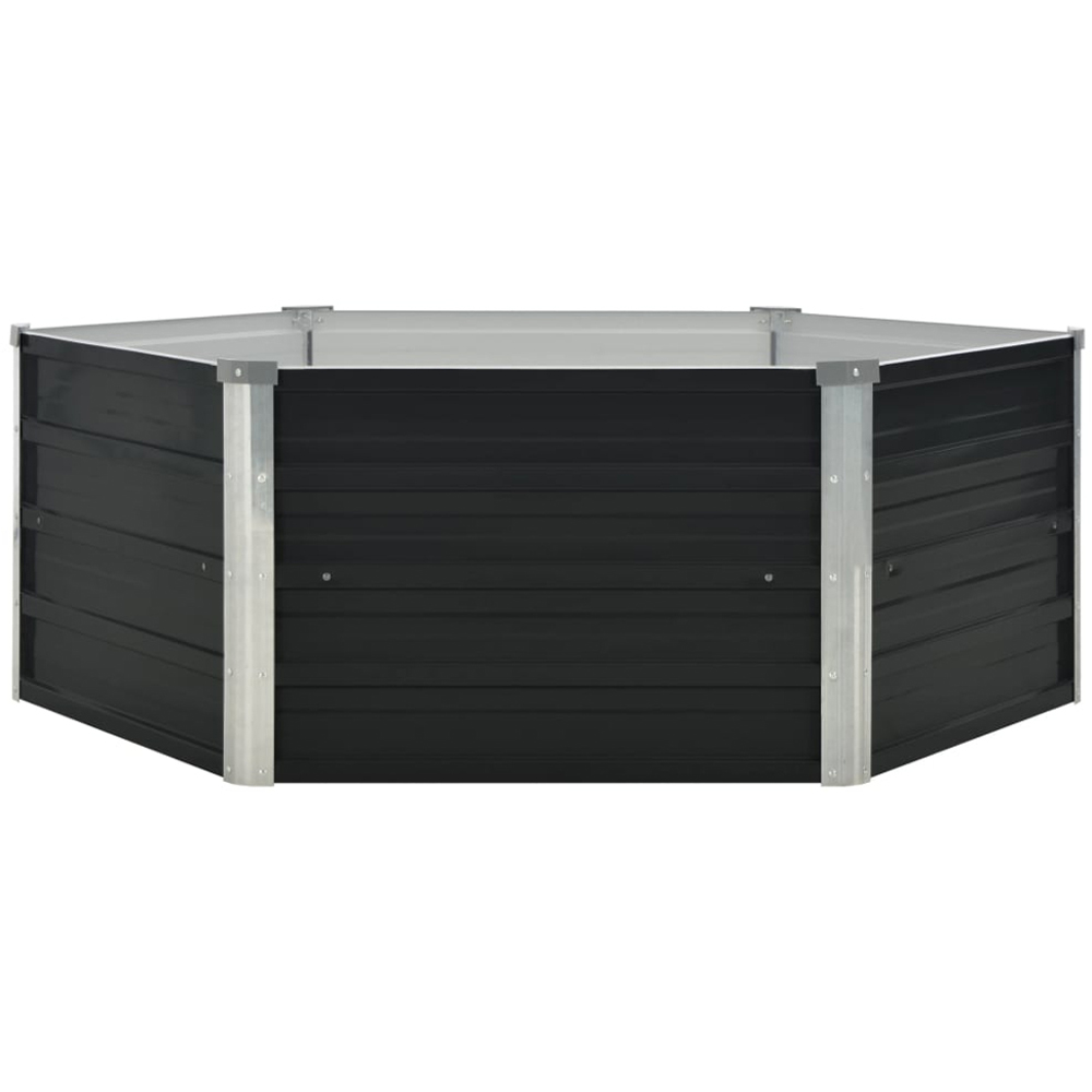 vidaXL Anthracite Galvanised Steel Raised Garden Bed 129 x 129 x 45cm Image 1