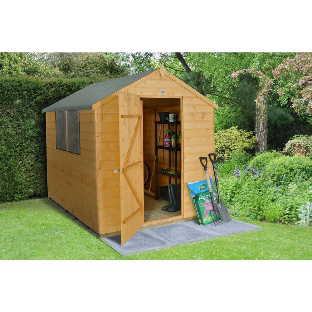 Forest Garden 8 x 6ft Shiplap Dip Treated Apex Shed Image 4