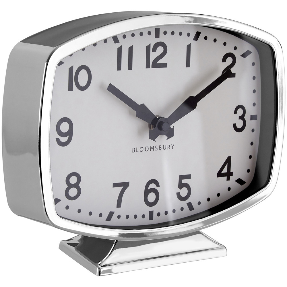 Premier Housewares Bailie Chrome Finish Table Clock Image 3