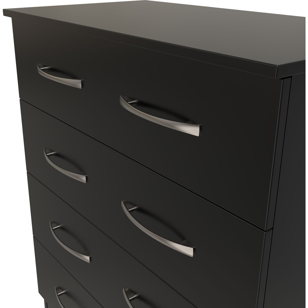 Crowndale Avon 4 Drawer Matt Black Chest of Drawers Ready Assembled Image 5