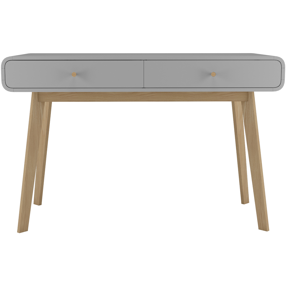 Loft24 Cassie 2 Drawer Grey Writing Desk Image 3