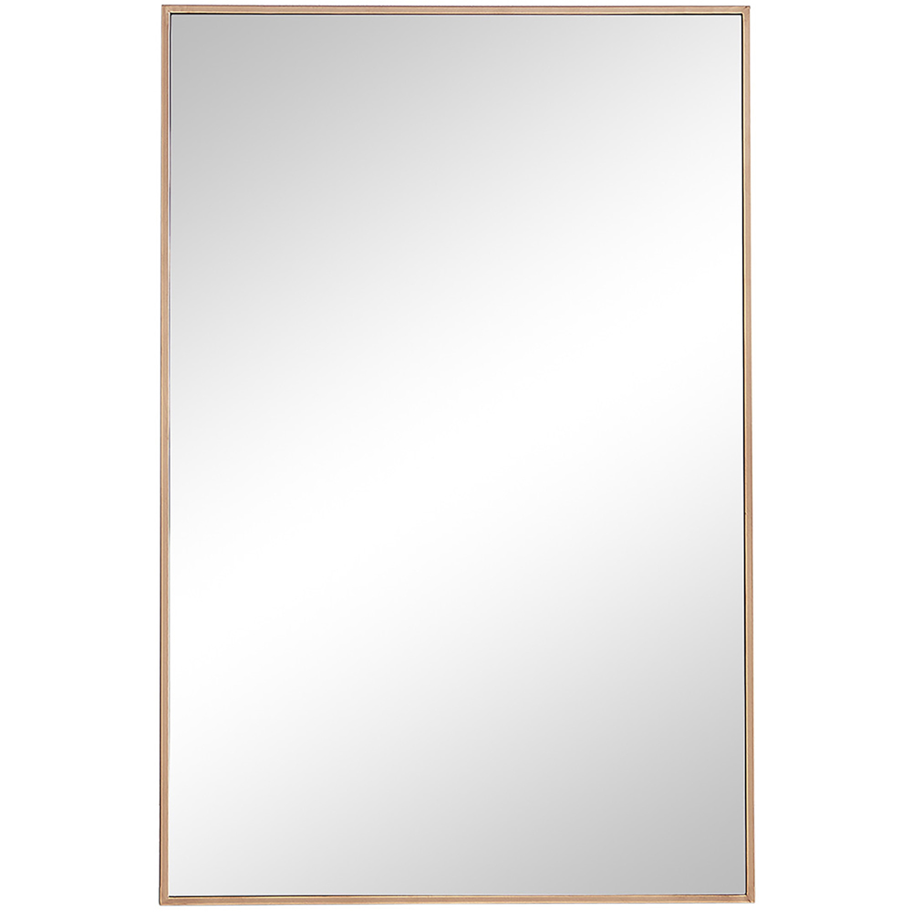 Furniturebox Austen Rectangular Gold Metal Wall Mirror 120 x 80cm Image 1