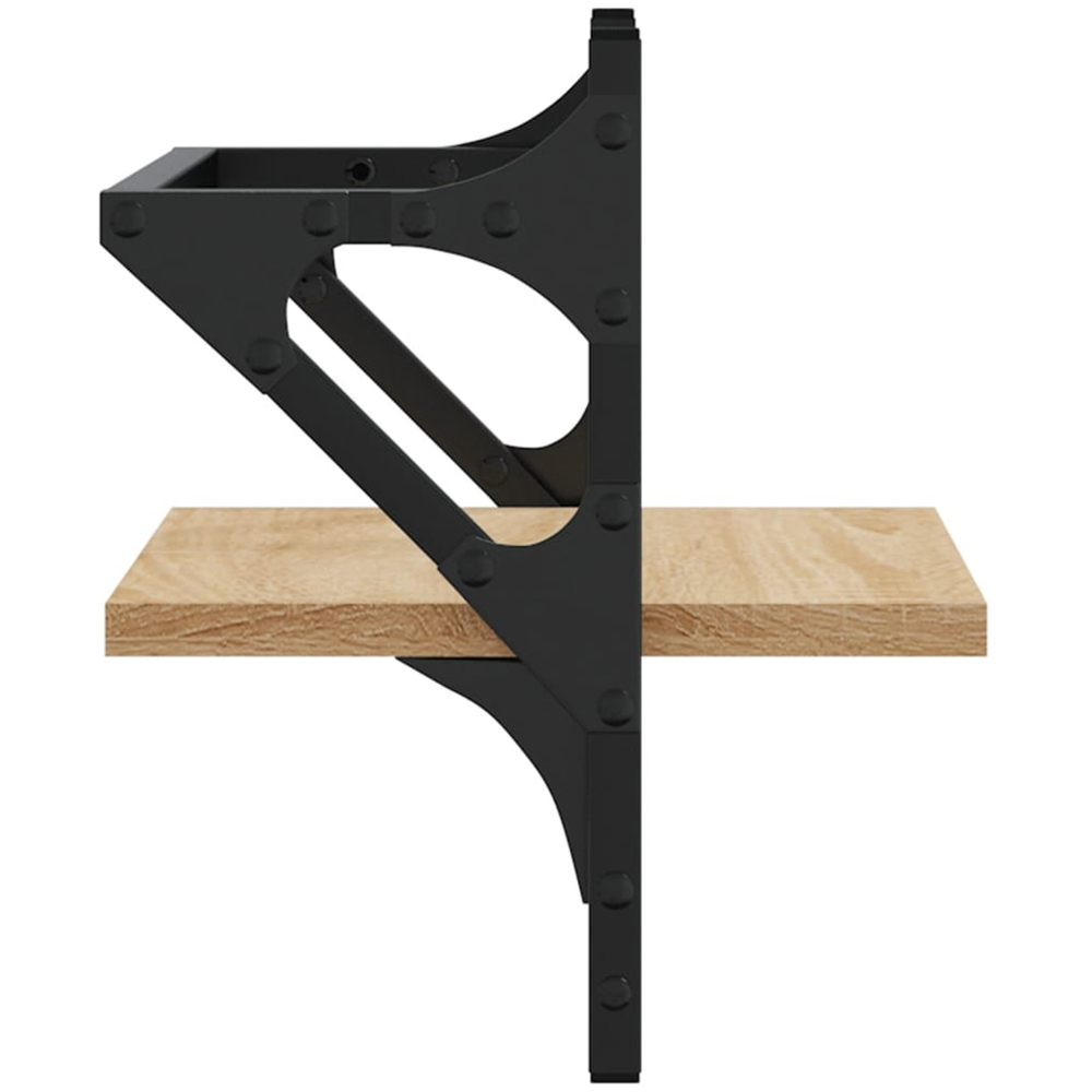 vidaXL 30cm Set of 2 Sonoma Oak Floating Wall Shelf with Bar Image 5