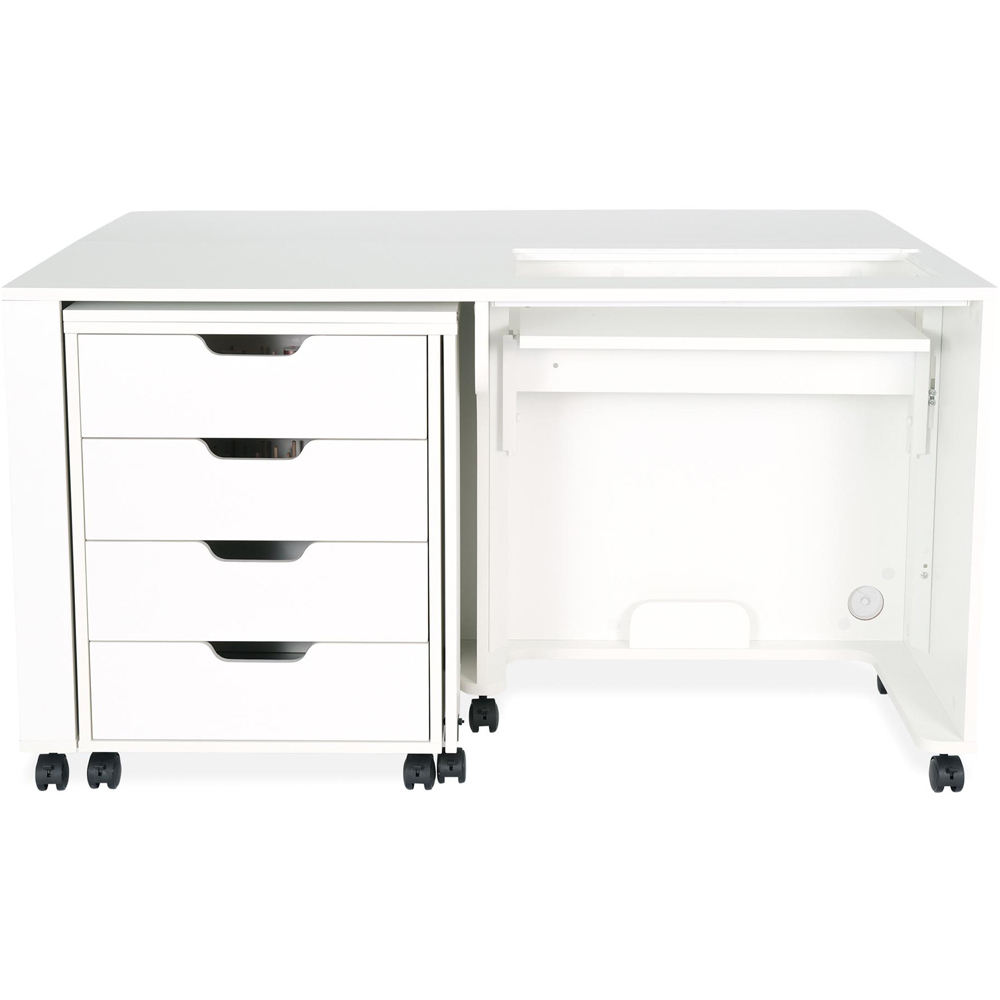 Arrow Cabinets Laverne and Shirley 451 4 Drawer White Fold-Away Sewing Cabinet Image 3