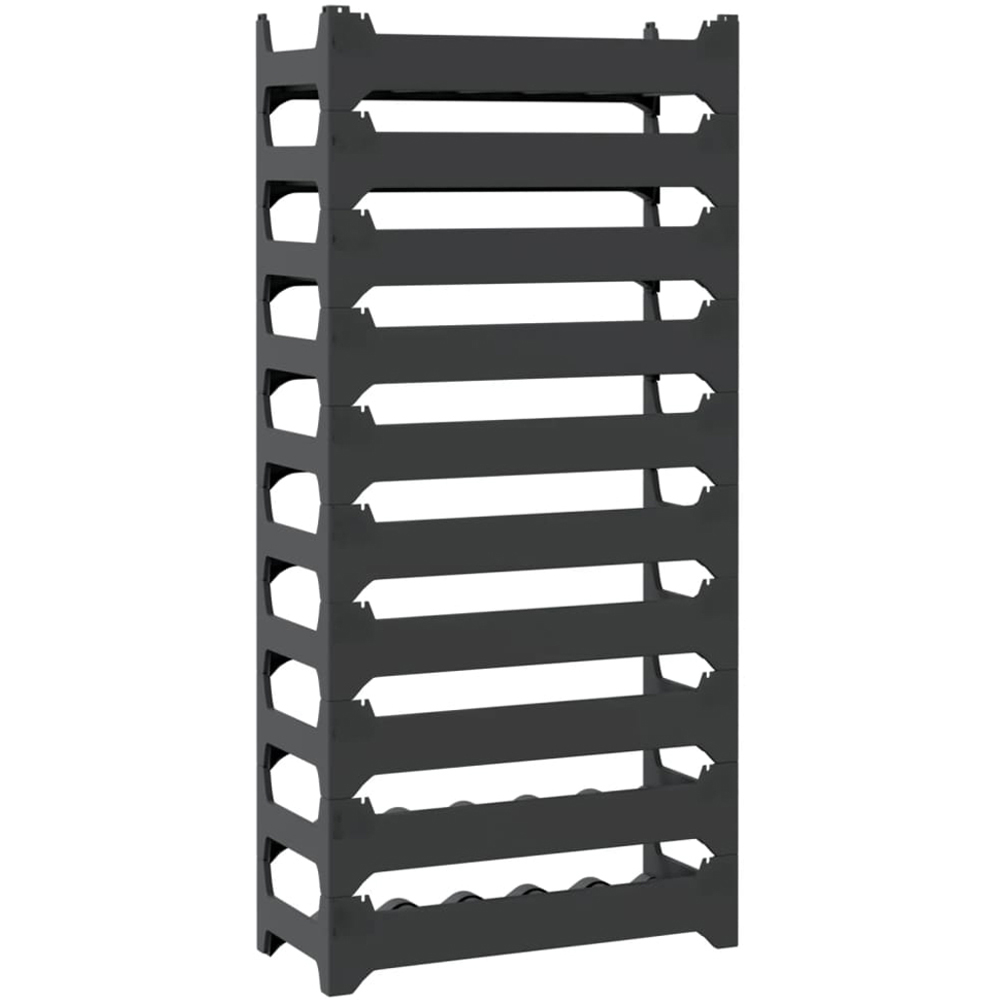 vidaXL 60 Bottle Anthracite Stackable Wine Rack Image 3