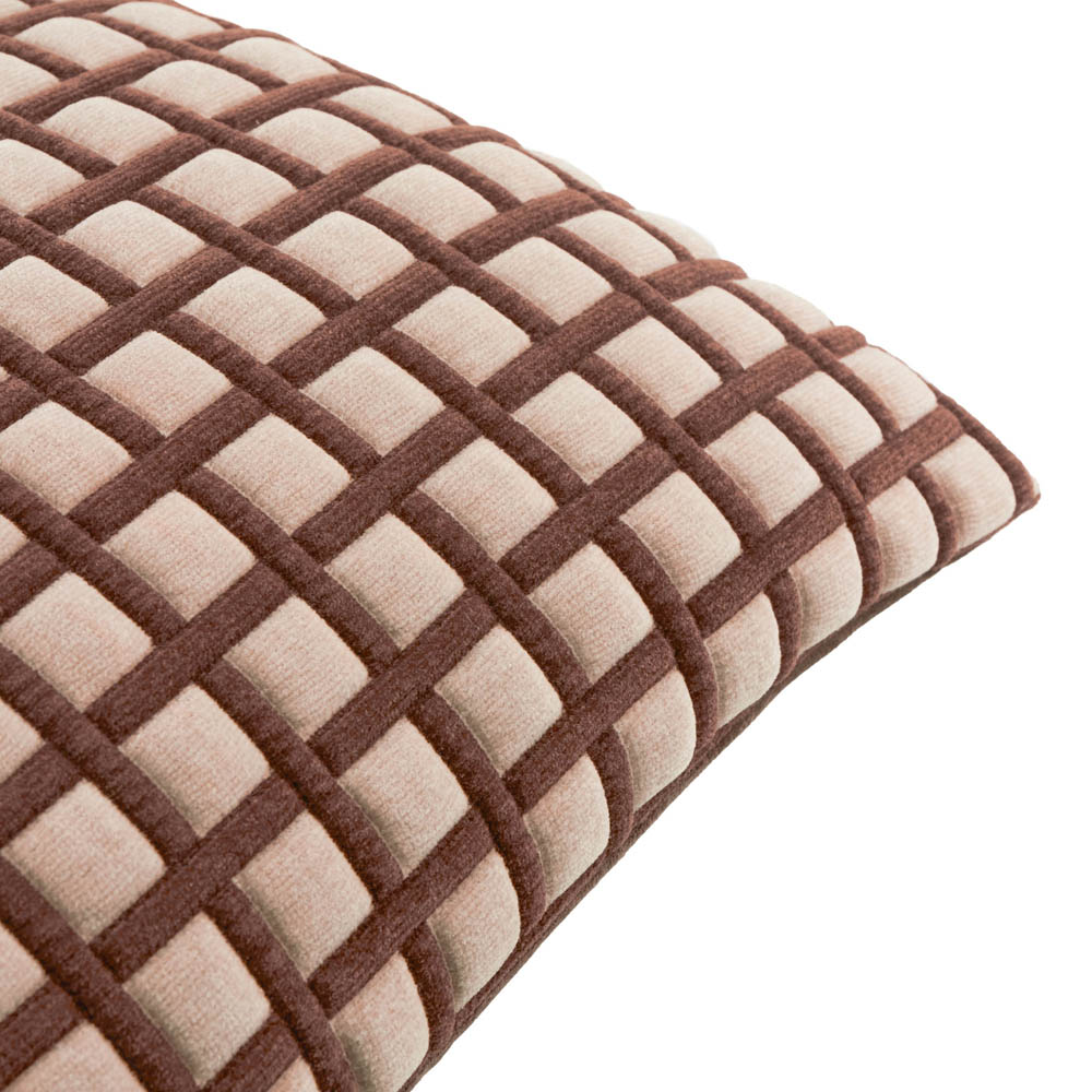 Furn Softie Chocolate and Sand Grid Quilted Reversible Cushion 40 x 60cm Image 3