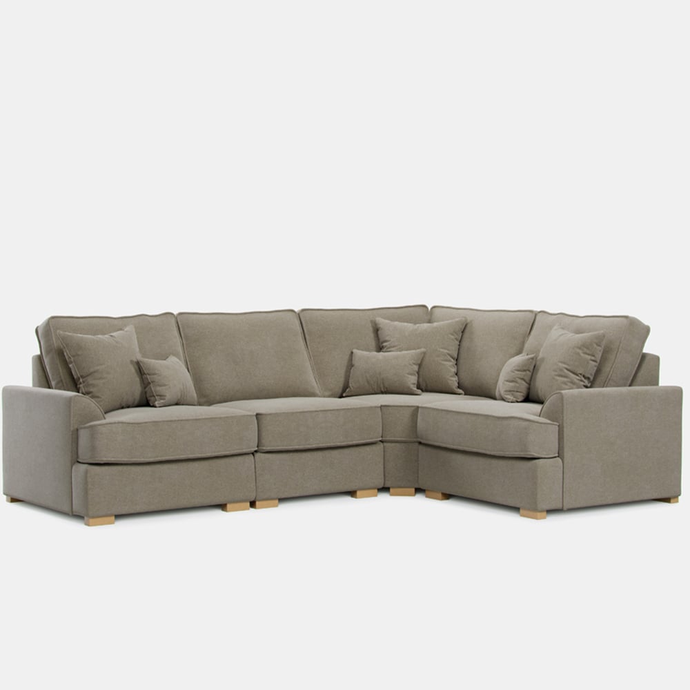 Alba City 5 Seater Fossil Fabric Left Hand Corner Sofa Image 2