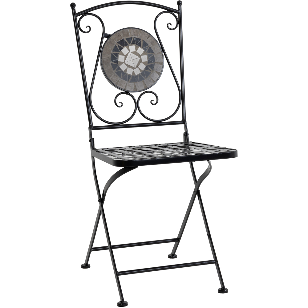 Charles Bentley 2 Seater Bistro Set Mosaic Black and Grey Image 3