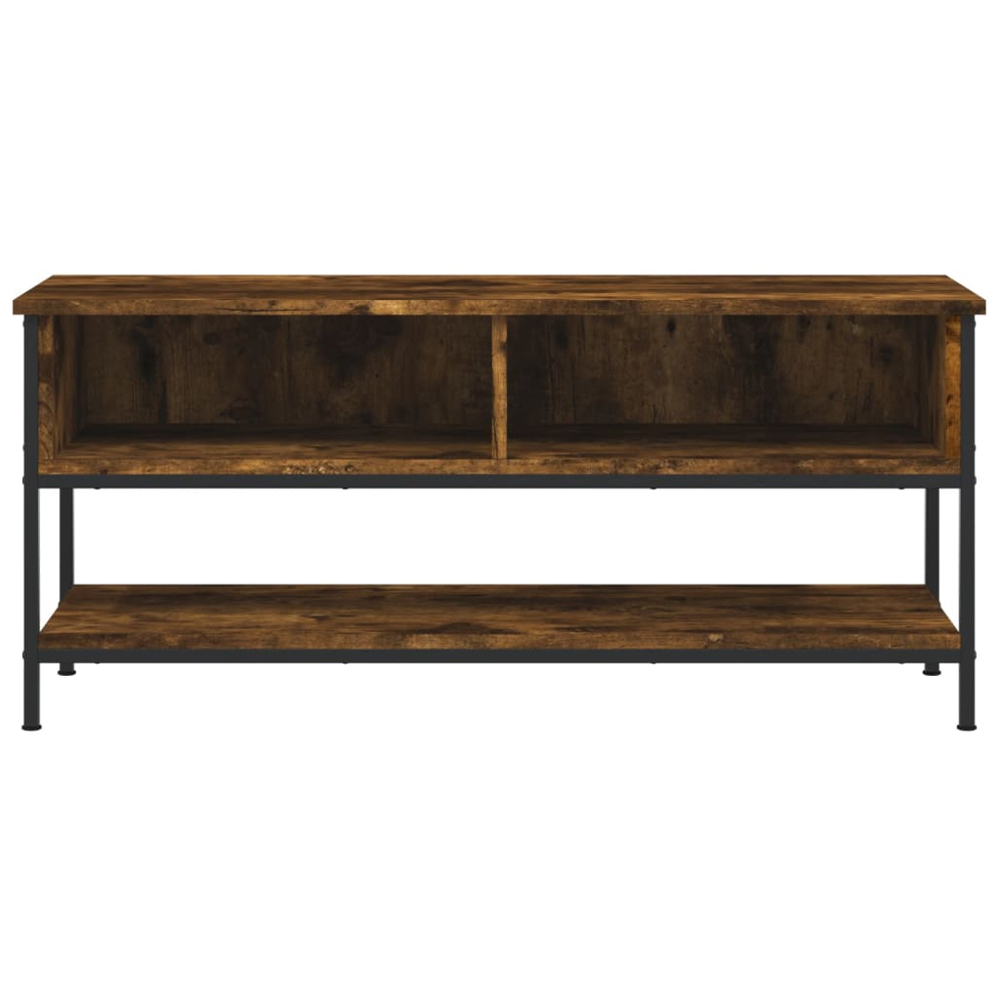 vidaXL 3 Shelf Smoked Oak Industrial Style TV Cabinet Image 4