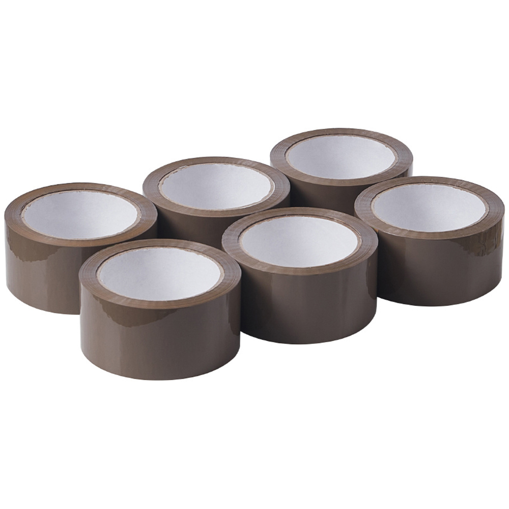 H&O Direct Durable Brown Packaging Tape 6 Pack Image 1