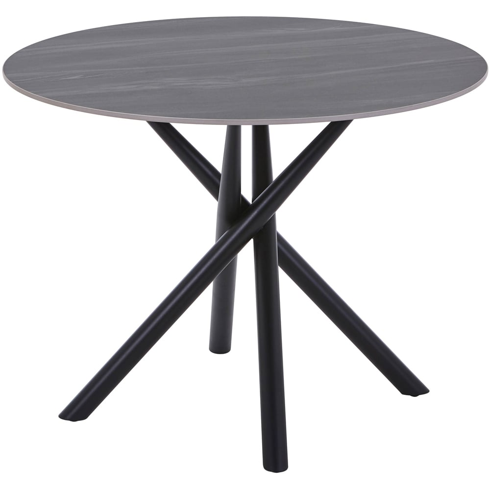 Avesta Concrete Effect 4 Seater Round Dining Table Grey Image 2