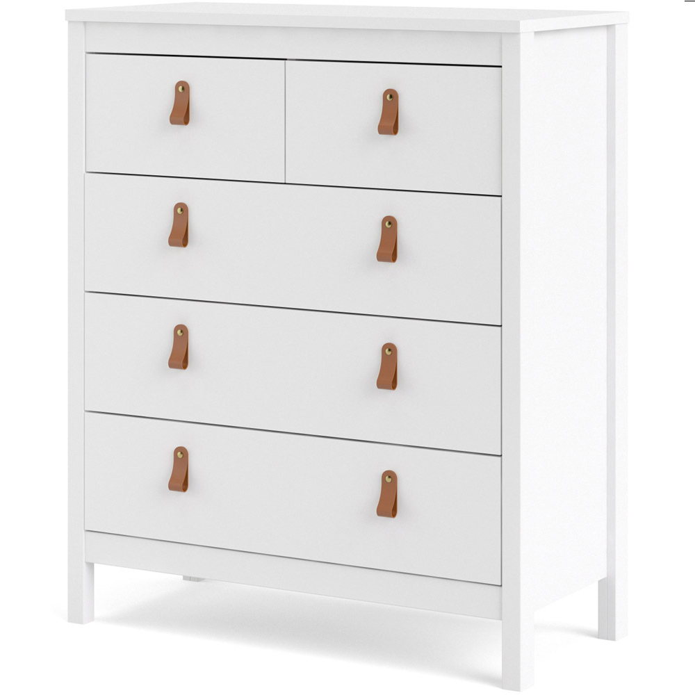 Florence Barcelona 5 Drawer White Chest of Drawers Image 3