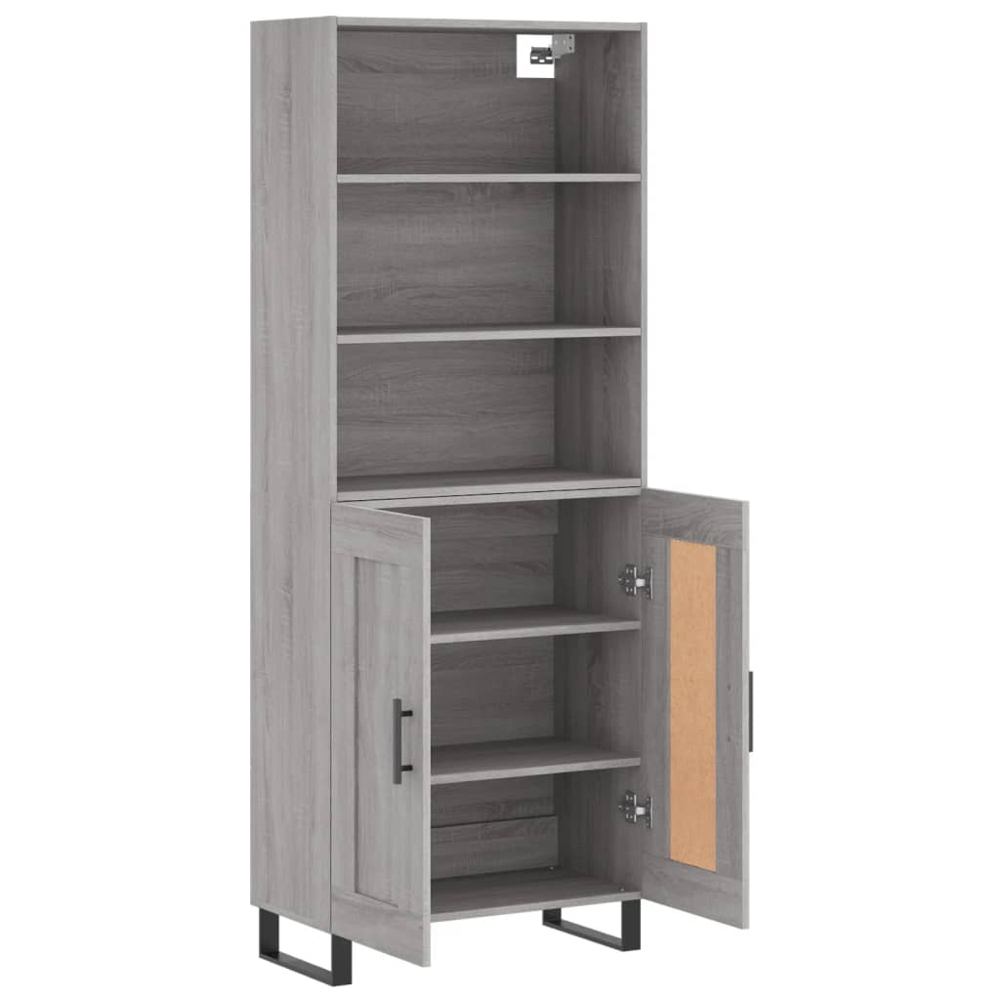 vidaXL 2 Door 3 Shelf Grey Sonoma Highboard Image 4