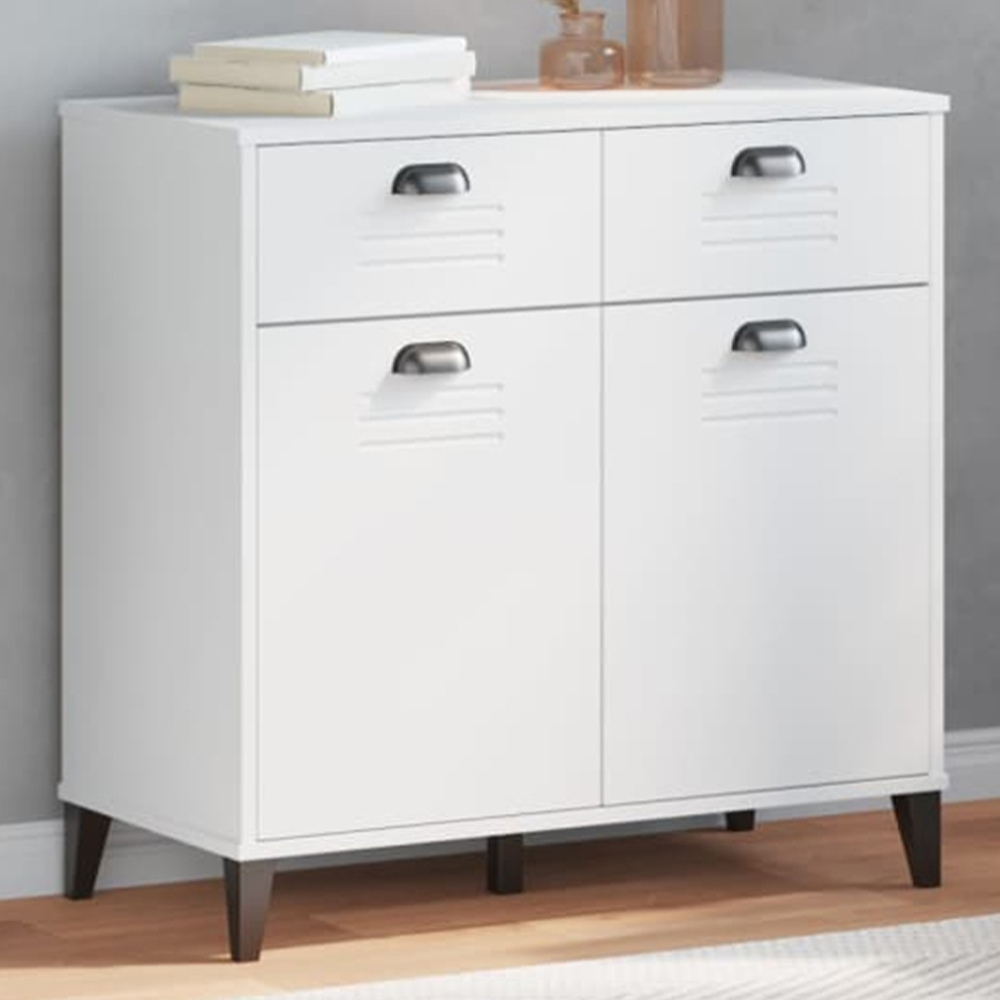 vidaXL 2 Door 2 Drawer White Sideboard Image 1