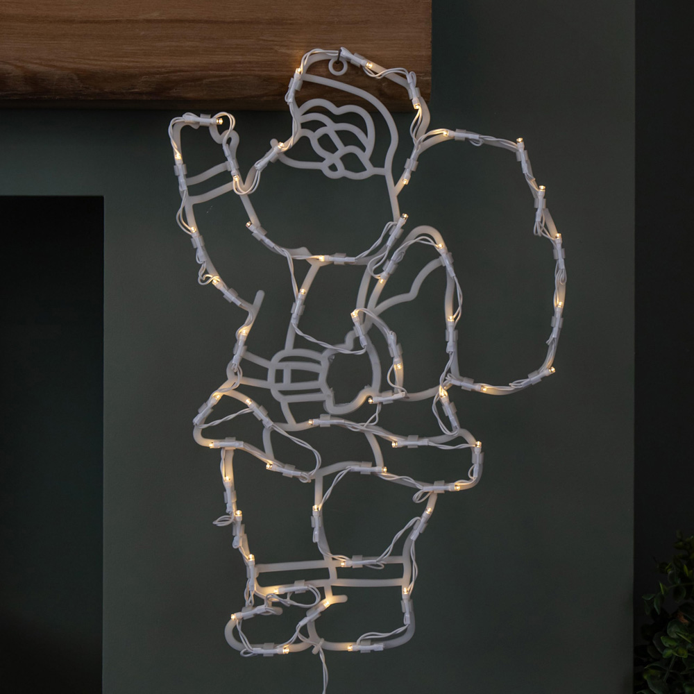 Samuel Alexander 50 Warm White LED Battery Powered Light-Up Hanging Santa Christmas Decoration 44cm Image 9