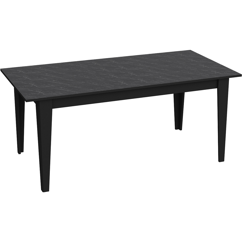 Decorotika Polka 4 Seater Black Marble Effect Modern Dining Table Image 2