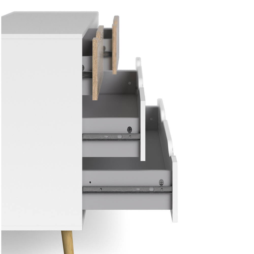 Florence 4 Drawer White and Oak Chest of Drawers Image 6