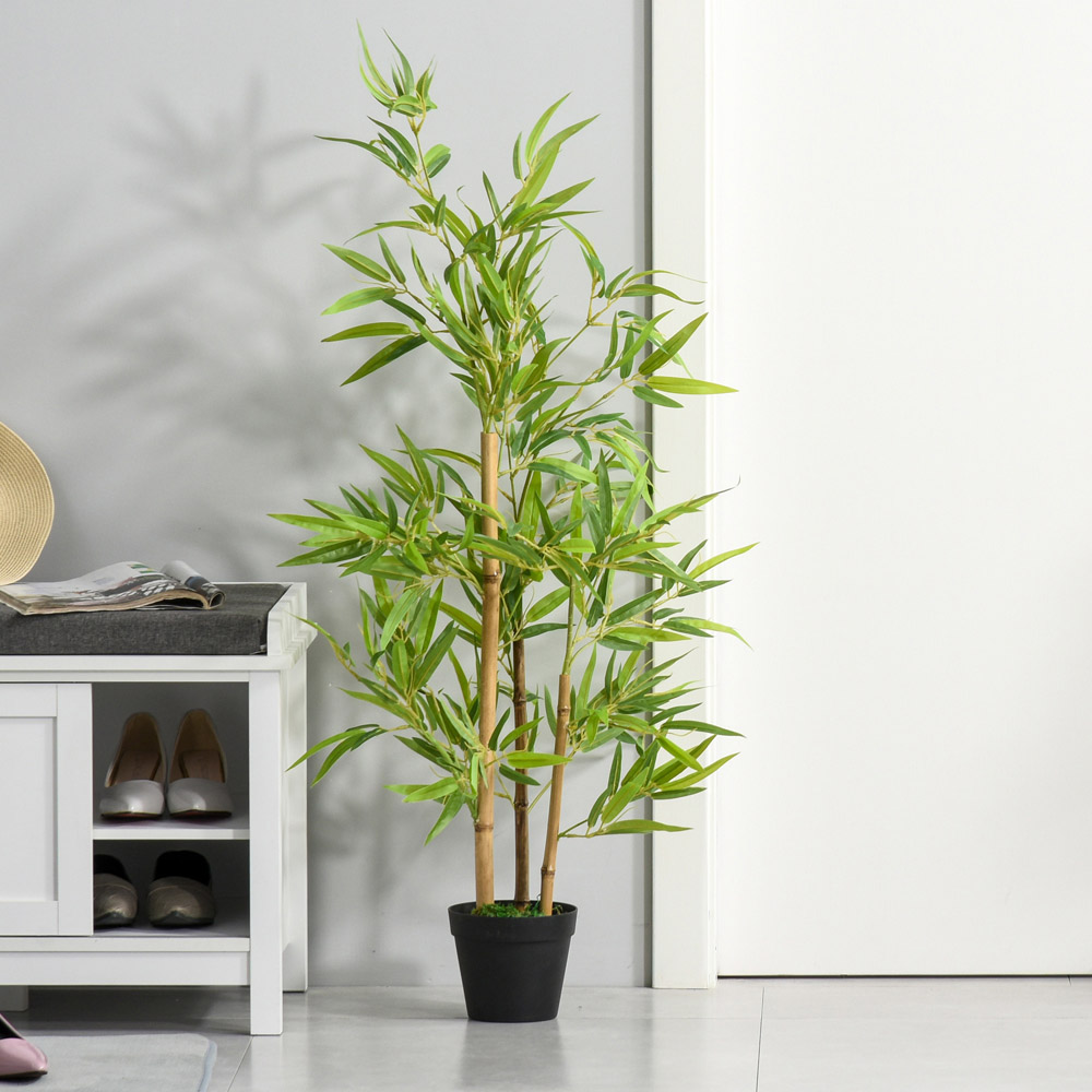 Outsunny Bamboo Tree Artificial Plant In Pot 4ft 2 Pack Image 8