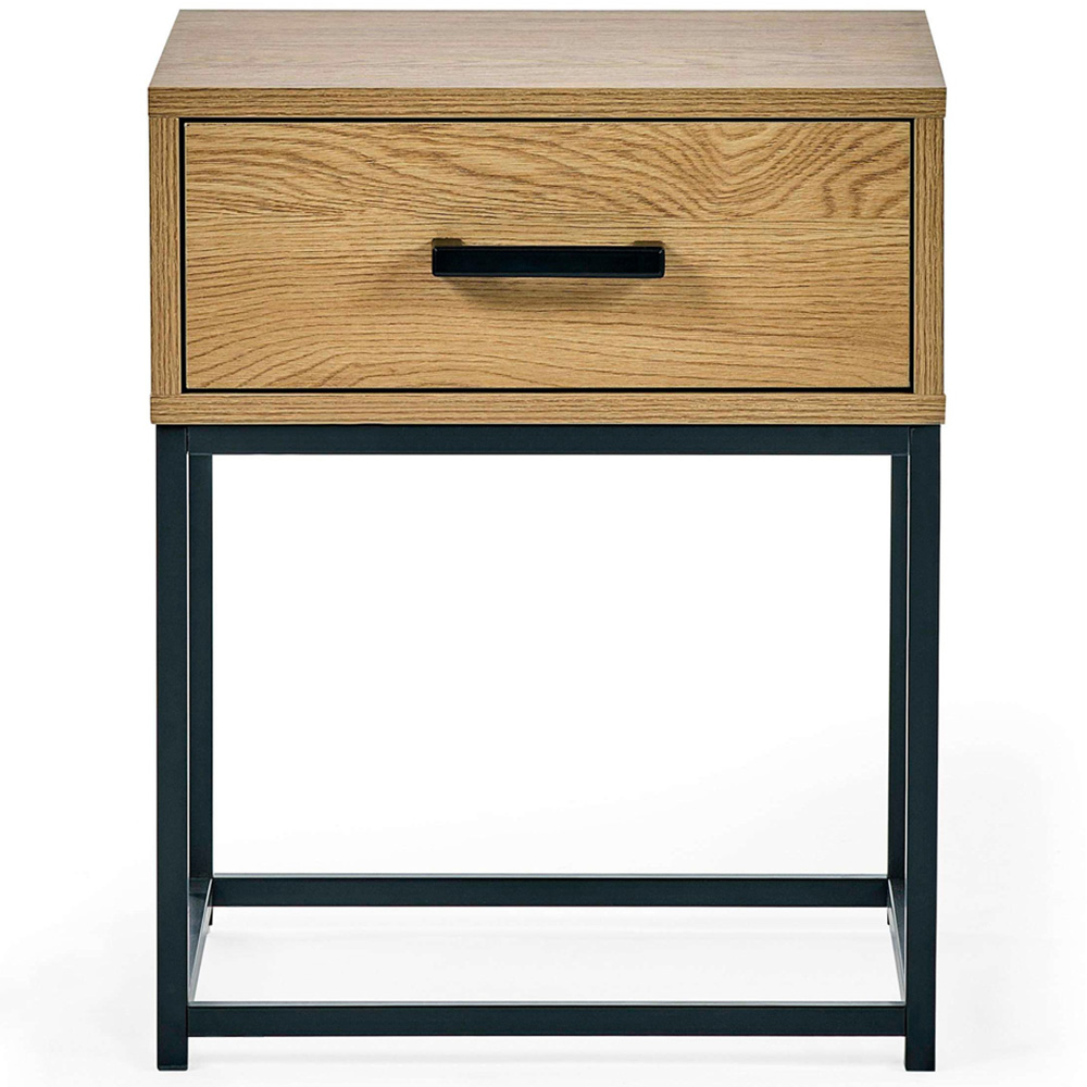 Julian Bowen Harlow Single Drawer Light Oak Effect Bedside Table Image 3