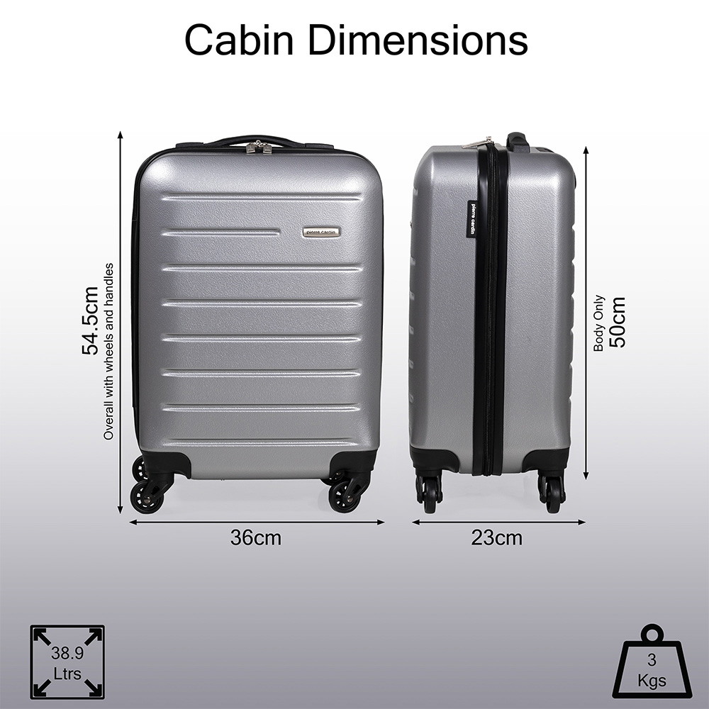 Pierre Cardin Voyager Small Grey Hard Shell Lightweight Trolley Suitcase Image 8