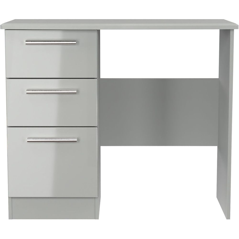 Crowndale Knightsbridge 3 Drawer Grey Gloss and Dusk Grey Vanity Dressing Table Ready Assembled Image 2