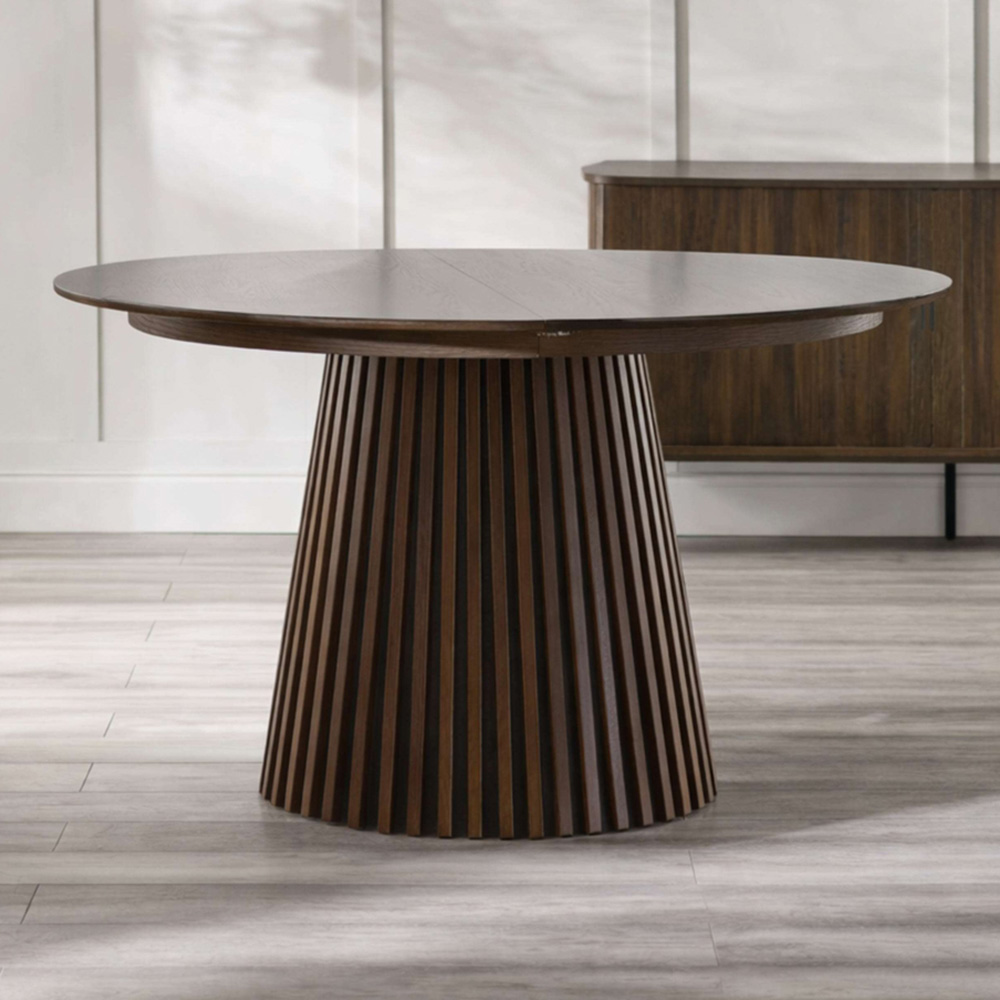 Julian Bowen Arya 6 Seater 120-200cm Dark Oak Effect Fluted Extending Dining Table Image 1