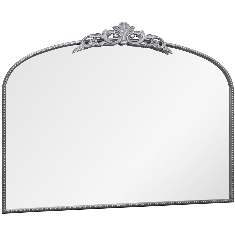 The Crown Arched Silver Metal Wall Mirror 102 x 80cm Image 3