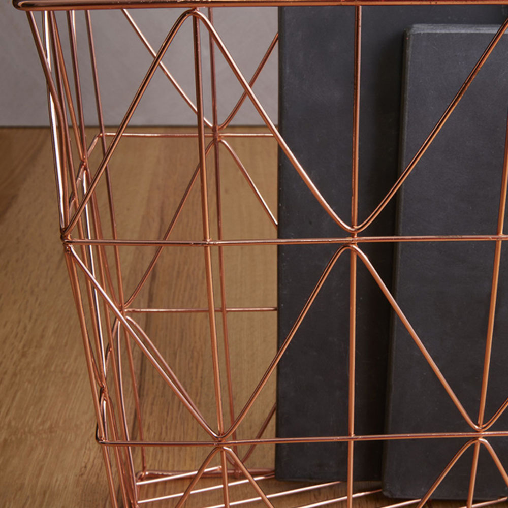 Premier Housewares Vertex Copper Finish Zigzag Wire Basket Image 6