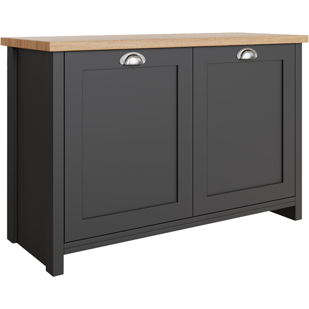 GFW Lancaster Black and Oak Shoe Storage Image 4