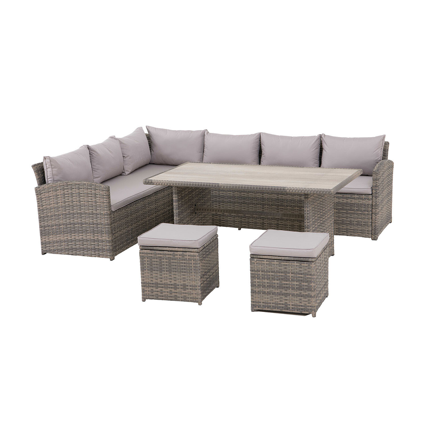 Matara 8 Seater Grey Outdoor Corner Conversation Set Image 5