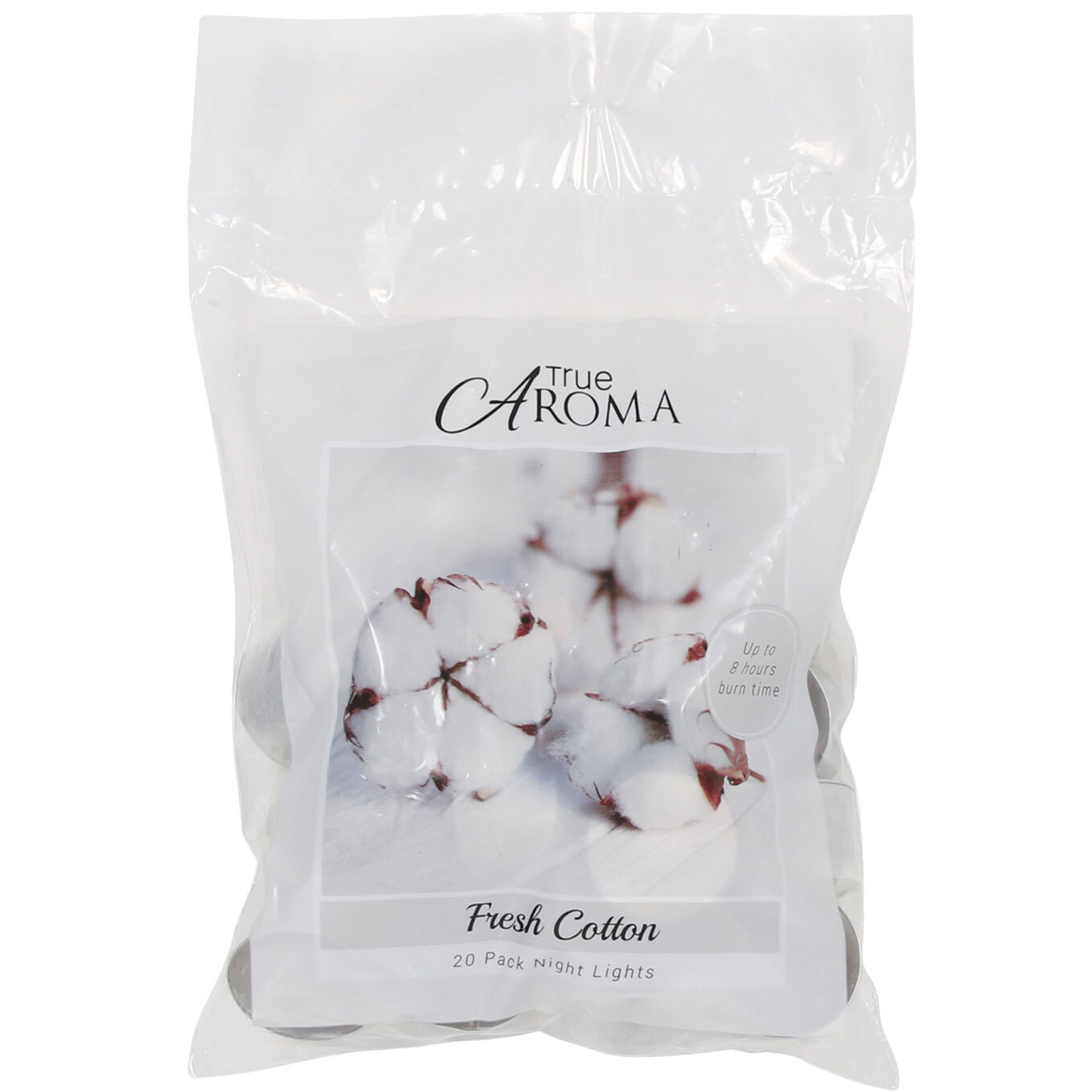 True Aroma Fresh Cotton Scented Tealight Candles 20 Pack Image