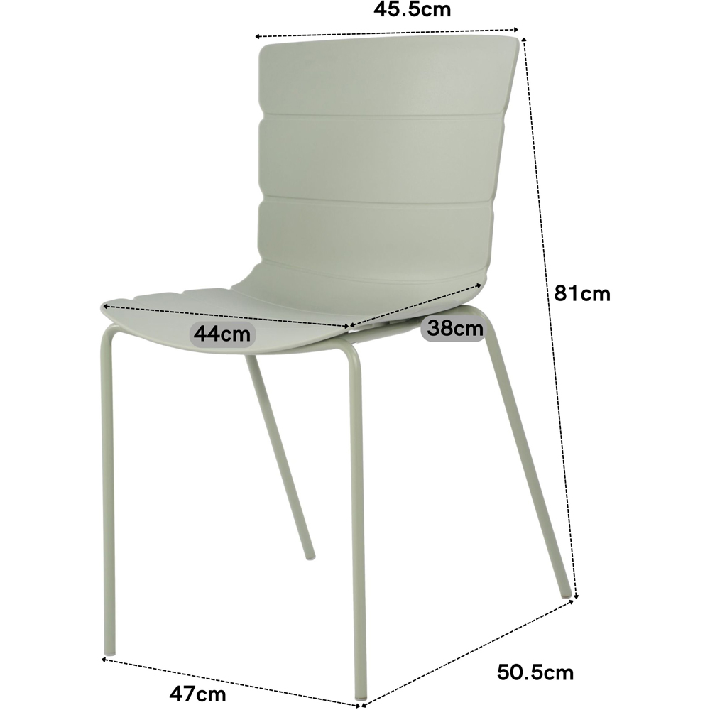 Core Products Aspen Bali 4 Seater Plastic Round Dining Set White and Sage Green Image 6